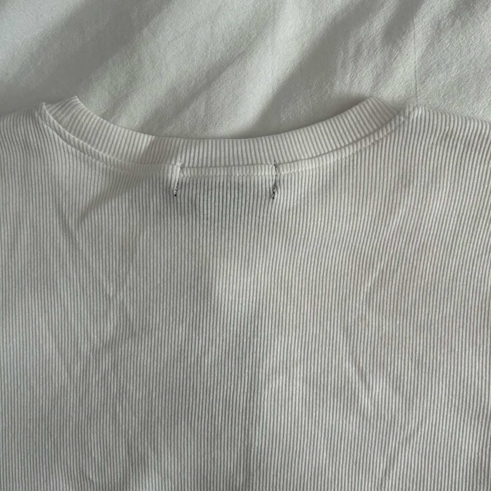 NWT White Ribbed Crop Top - Picture 5 of 6